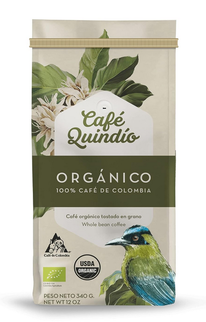 Cafe Quindio Organic Whole Bean Coffee 340 g